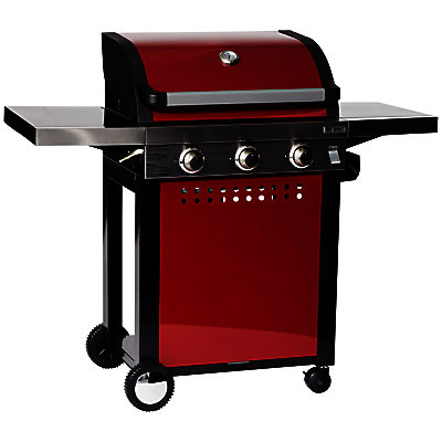 Leisuregrow Grillstream Hooded 3-Burner Gas Barbecue, Red